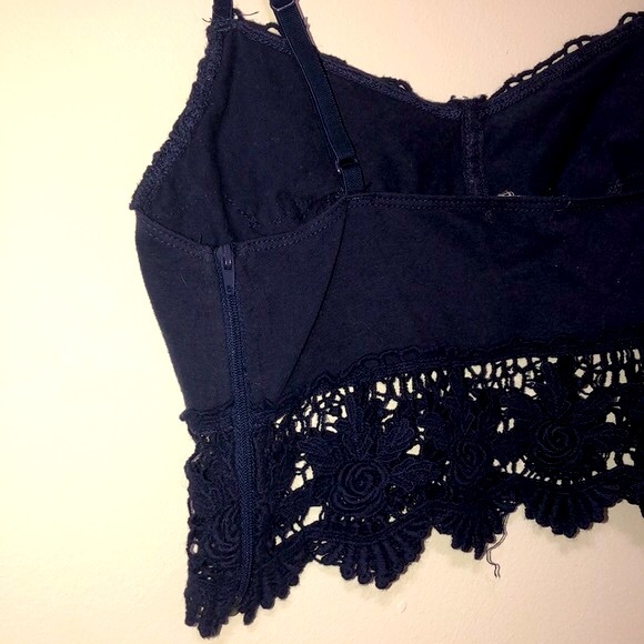 Navy Blue Crop with Zipper, Size: S - Picture 4 of 5